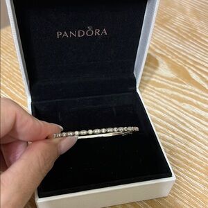 Pandora Silver and CZ Accent Bangle